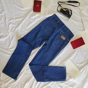 Vintage High Rise Jeans Wrangler Dark Blue